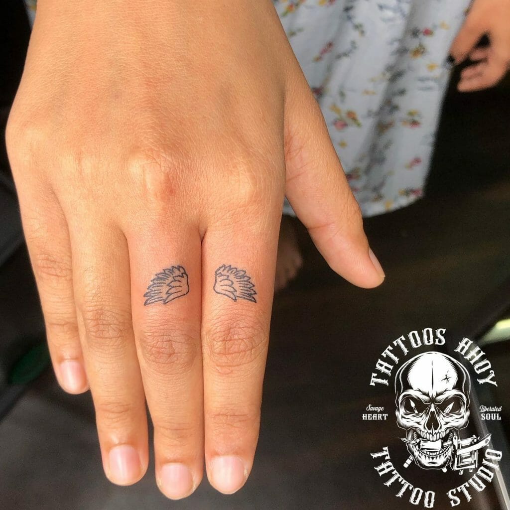 Finger Angel Wings Tattoos