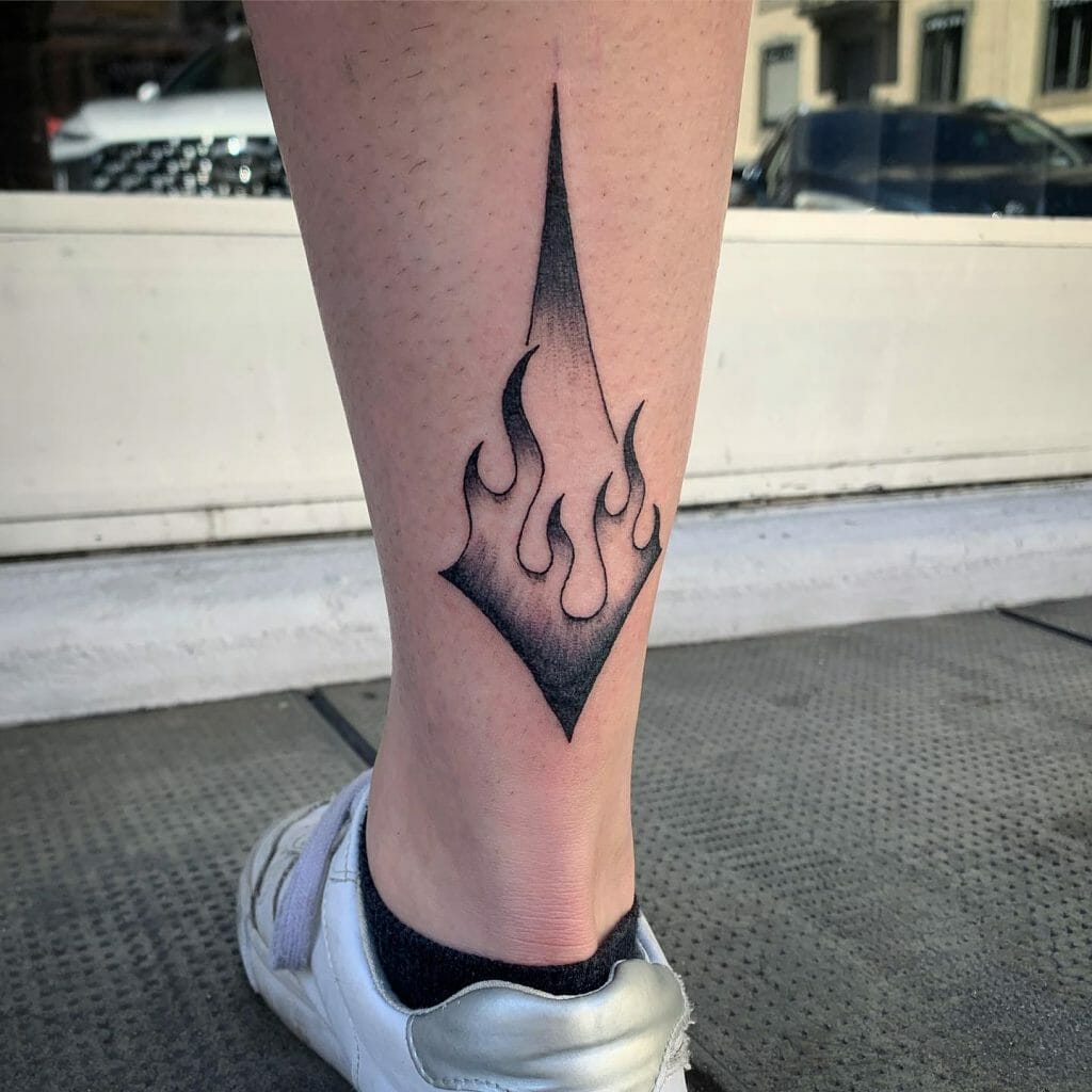 Fire Flame Leg Tattoo