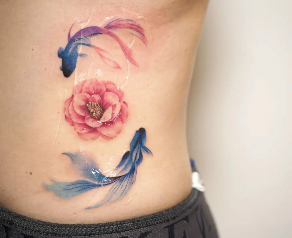 Floral Pisces Tattoo