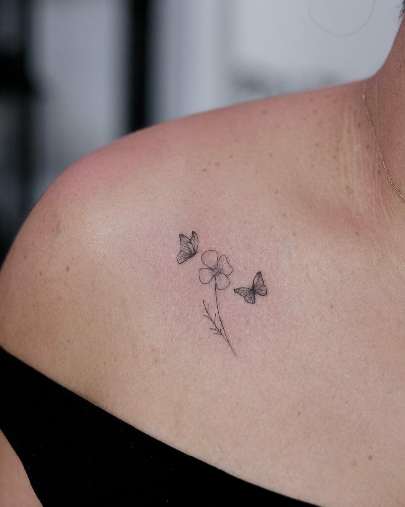 Flower and Butterfly Tattoos