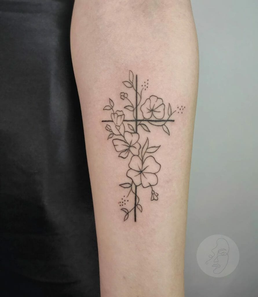 Flowers Outline Tattoo Inspiration