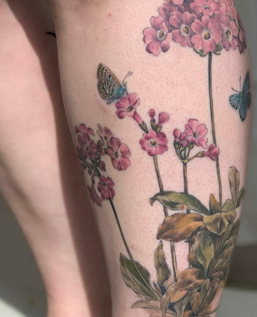 Flowers and Butterflies Tattoo