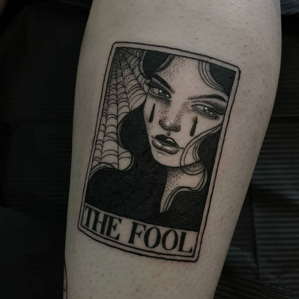 Fool Tarot Card Teardrop Tattoo