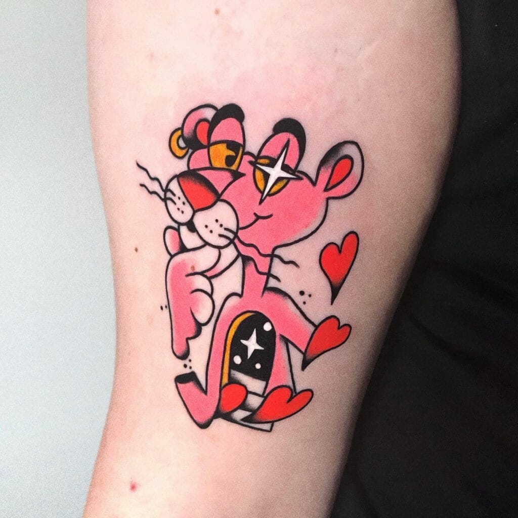 Forearm Pink Panther Tattoo Design