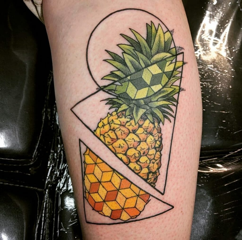 Geometric Pineapple Tattoo