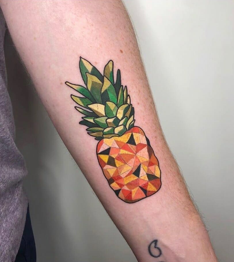 Geometric Pineapple Tattoos