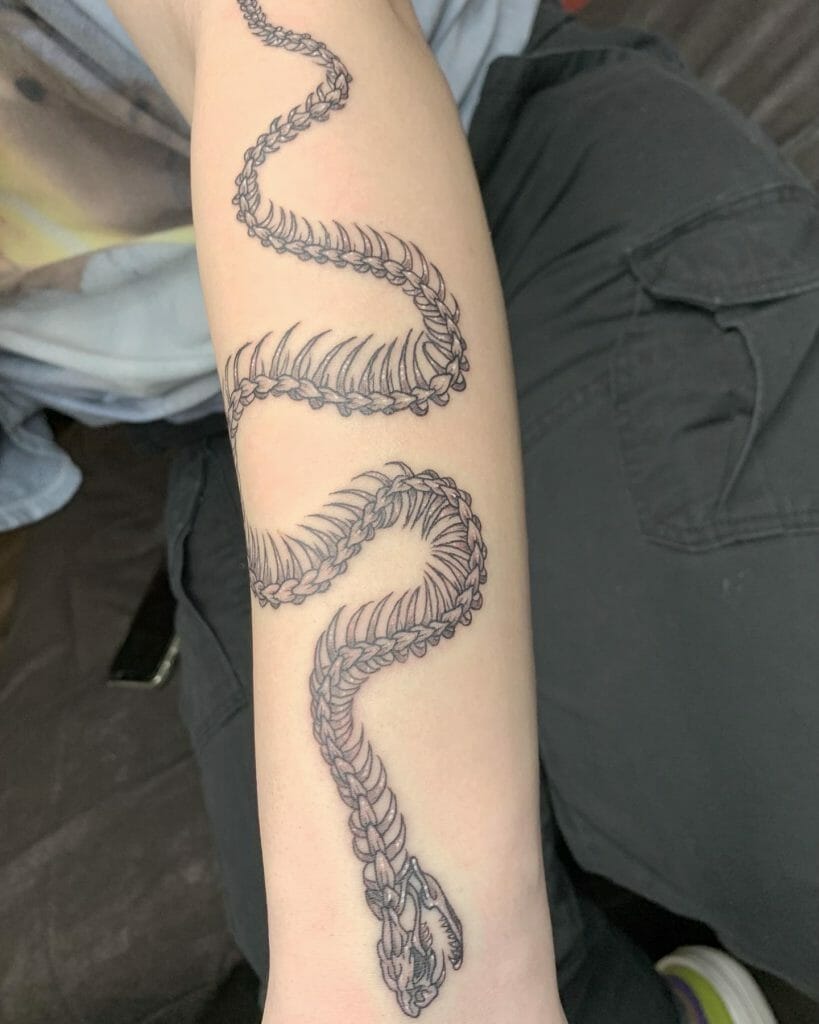 Gnarly Snake Skeleton Tattoo