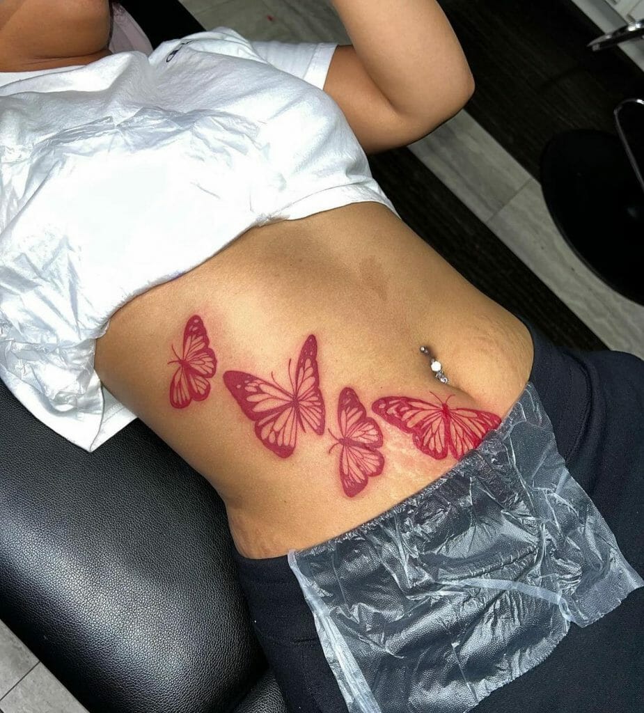 Gorgeous Red Butterfly Tattoo