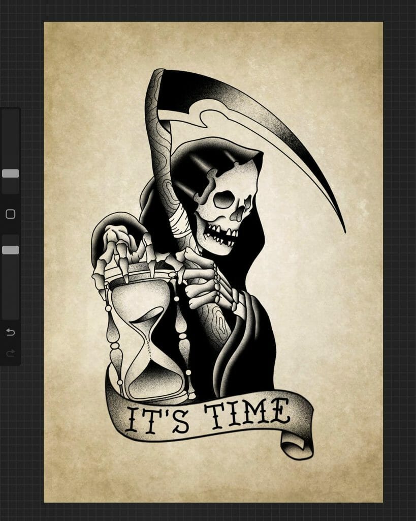Grim Reaper Tattoos With Hourglass
