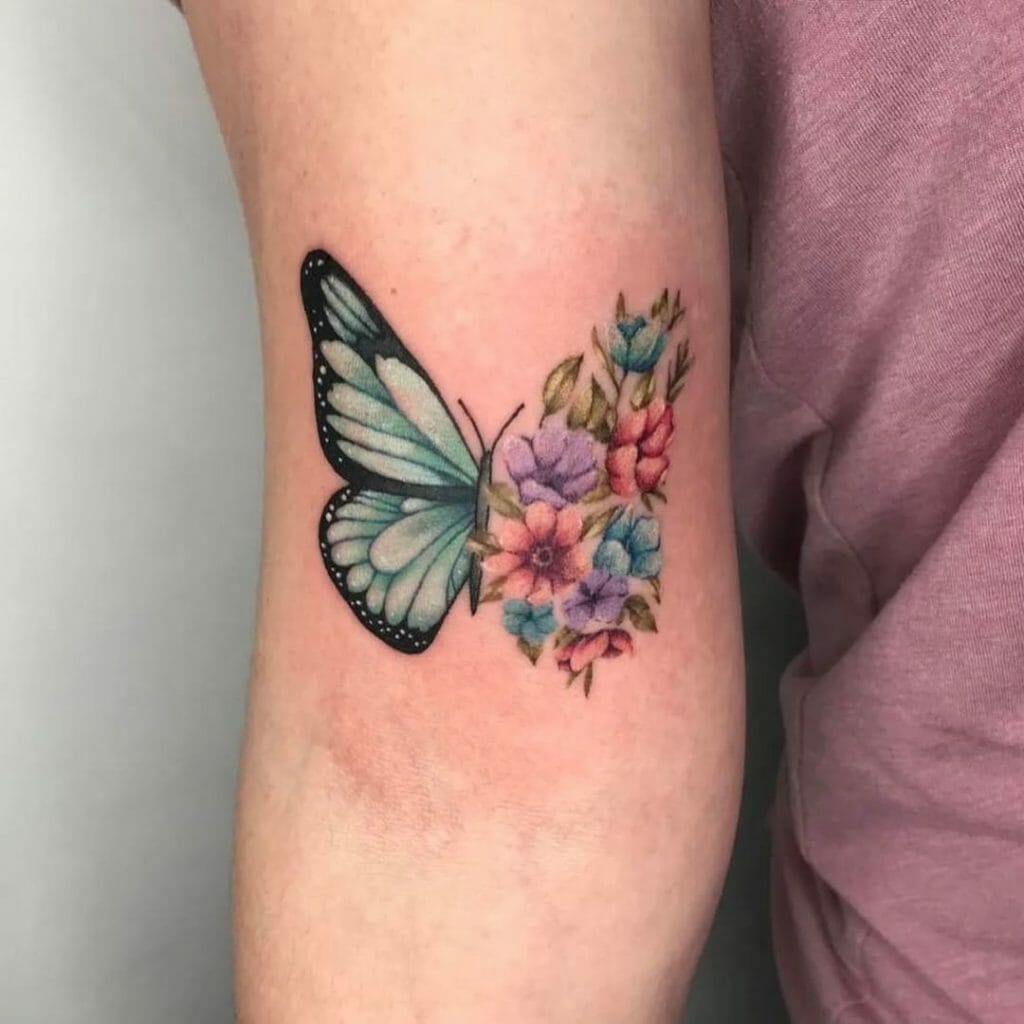 Half Butterfly Half Flower Tattoo ideas
