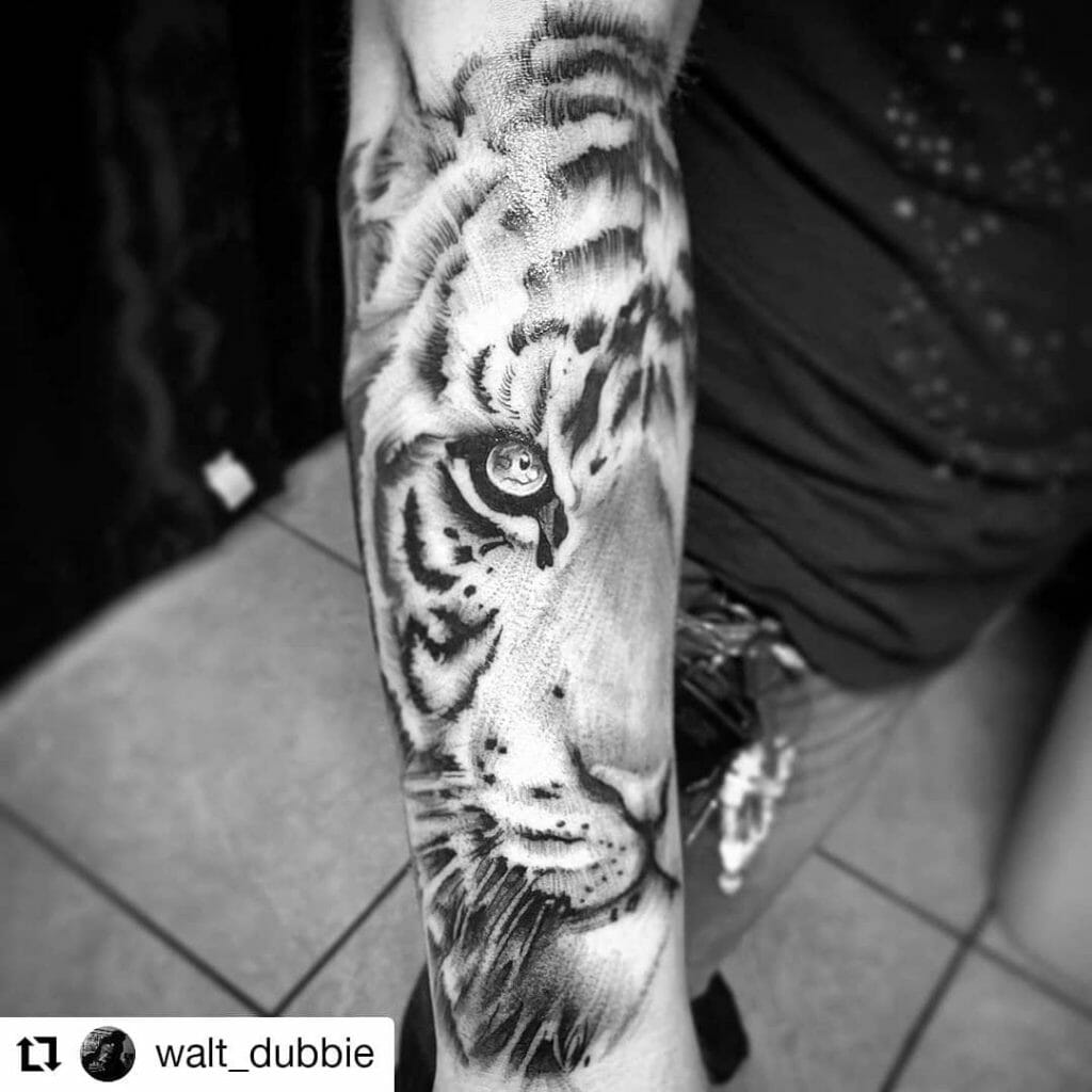 Half Tiger Tattoos For Men