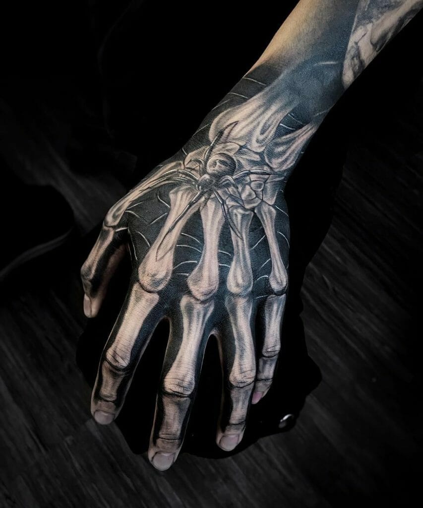 Hand Skeleton Tattoo Simple