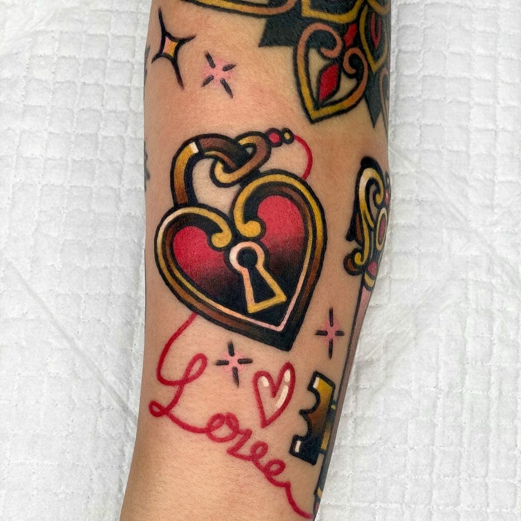 Heart Lock Tattoo On The Arm
