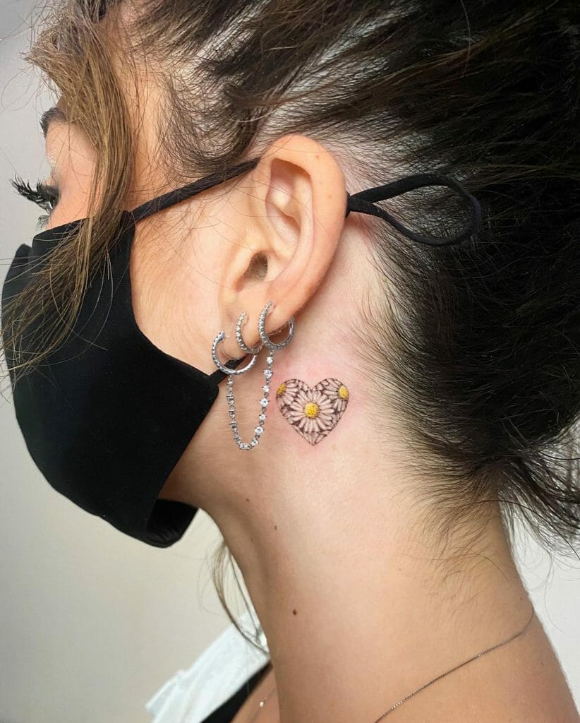 Heart Tattoo Behind Ear