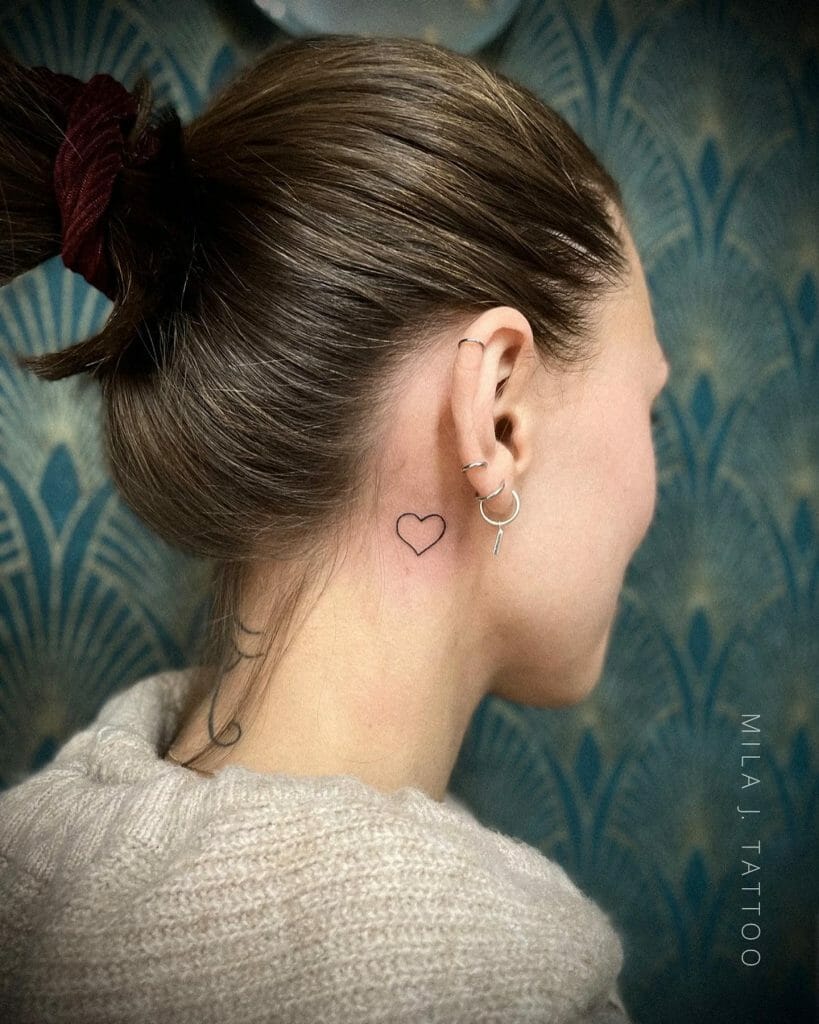 Heart Tattoo Behind Ear ideas