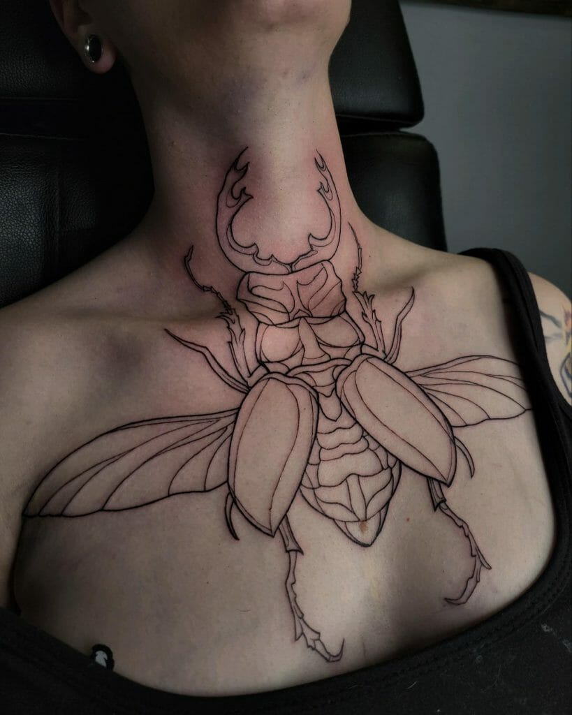 Insect Throat Tattoos Idea