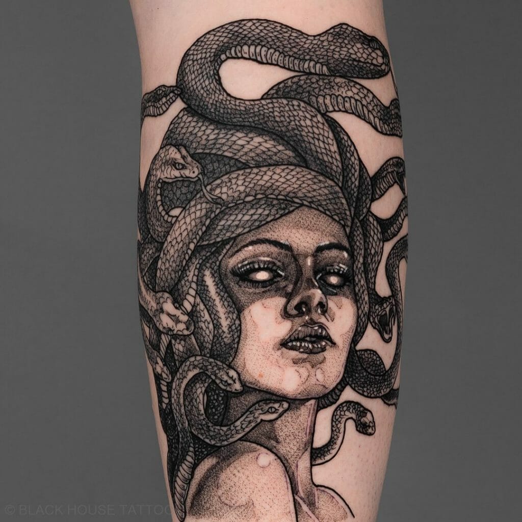Intricate Medusa Hand Tattoos