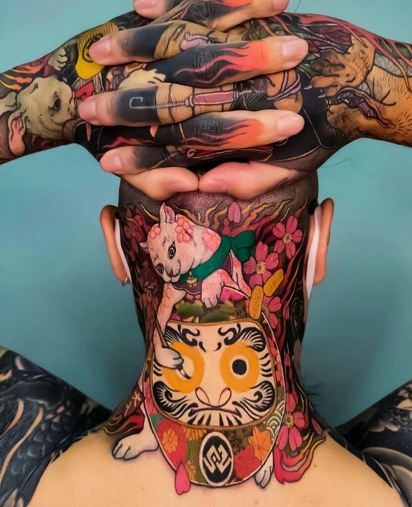 Japanese Style Full Neck Sleeve Tattoo Ideas For Men