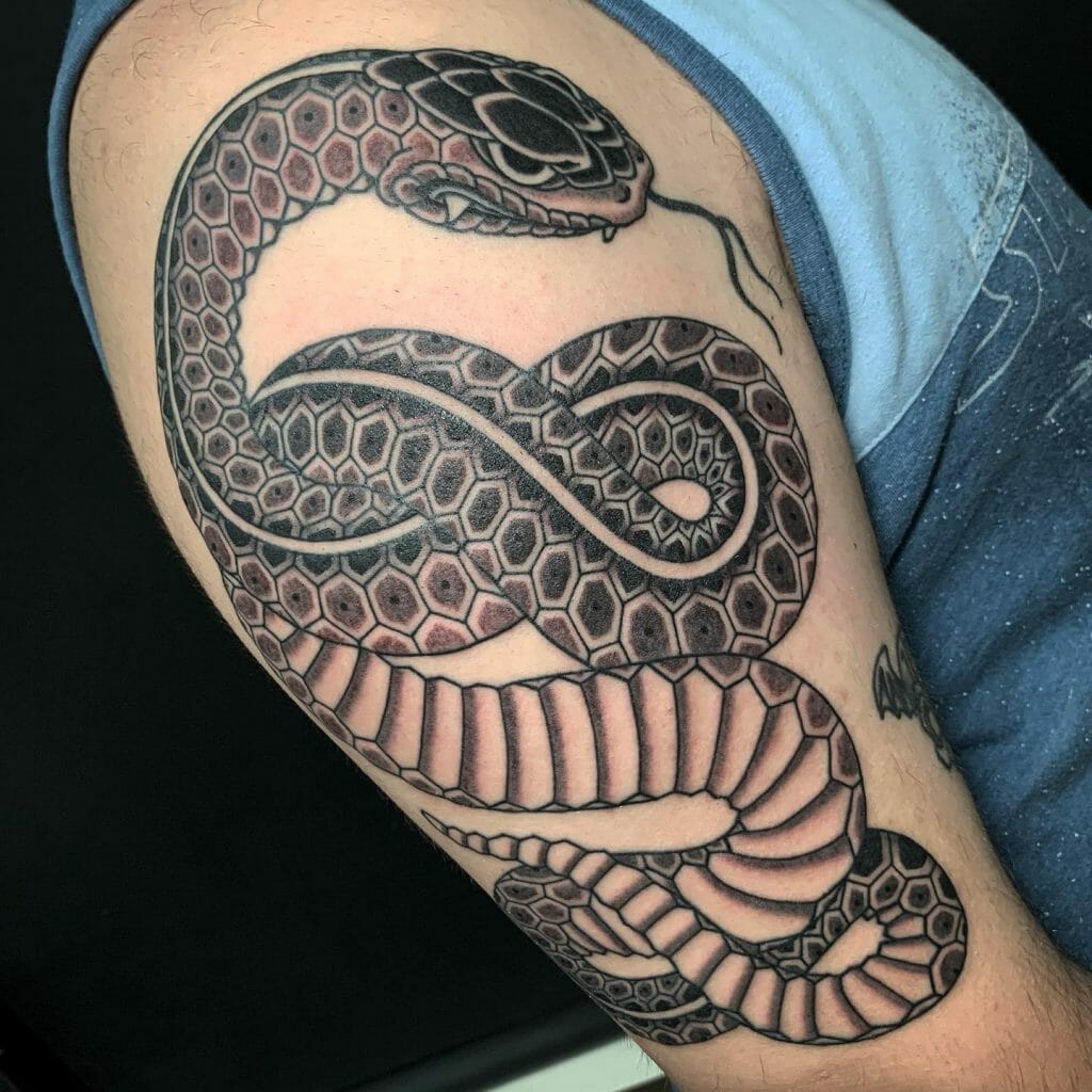Japanese Style Snake Tattoo Idea