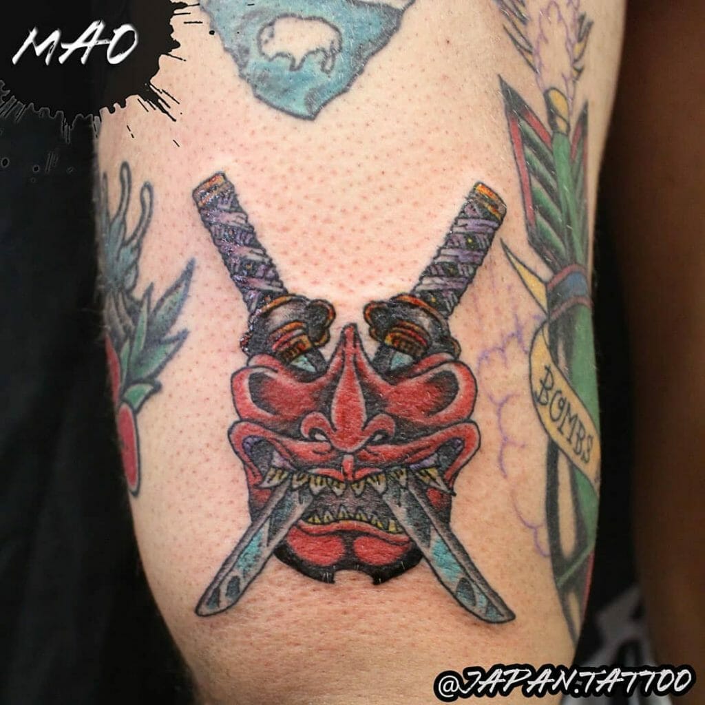 Japanese Yakuza Oni Mask Tattoo