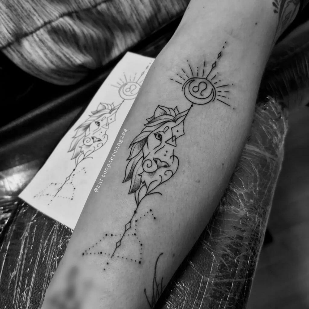 Leo Zodiac Tattoo Ideas With Sign Elements ideas