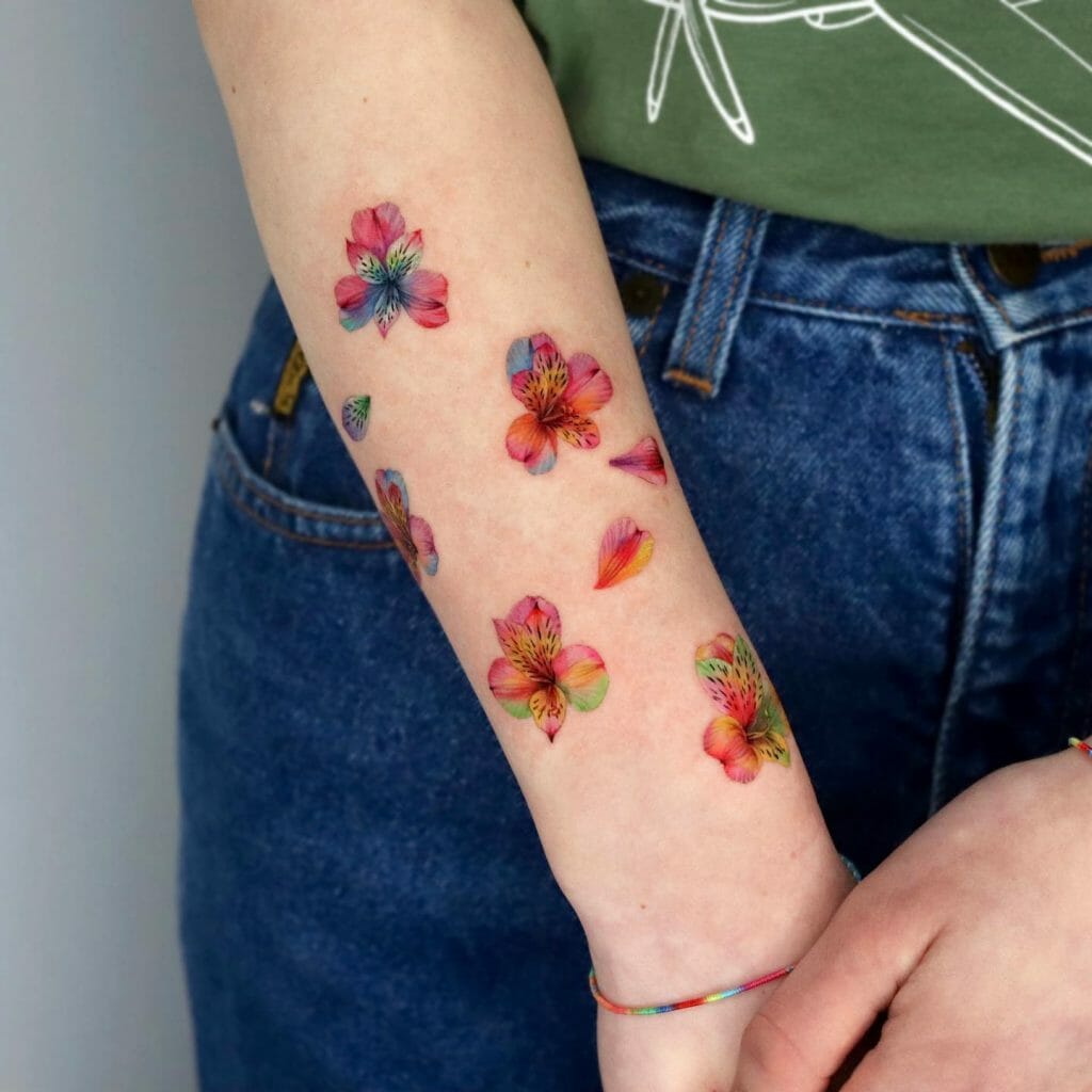 Lily Tattoo On The Arm For Girls