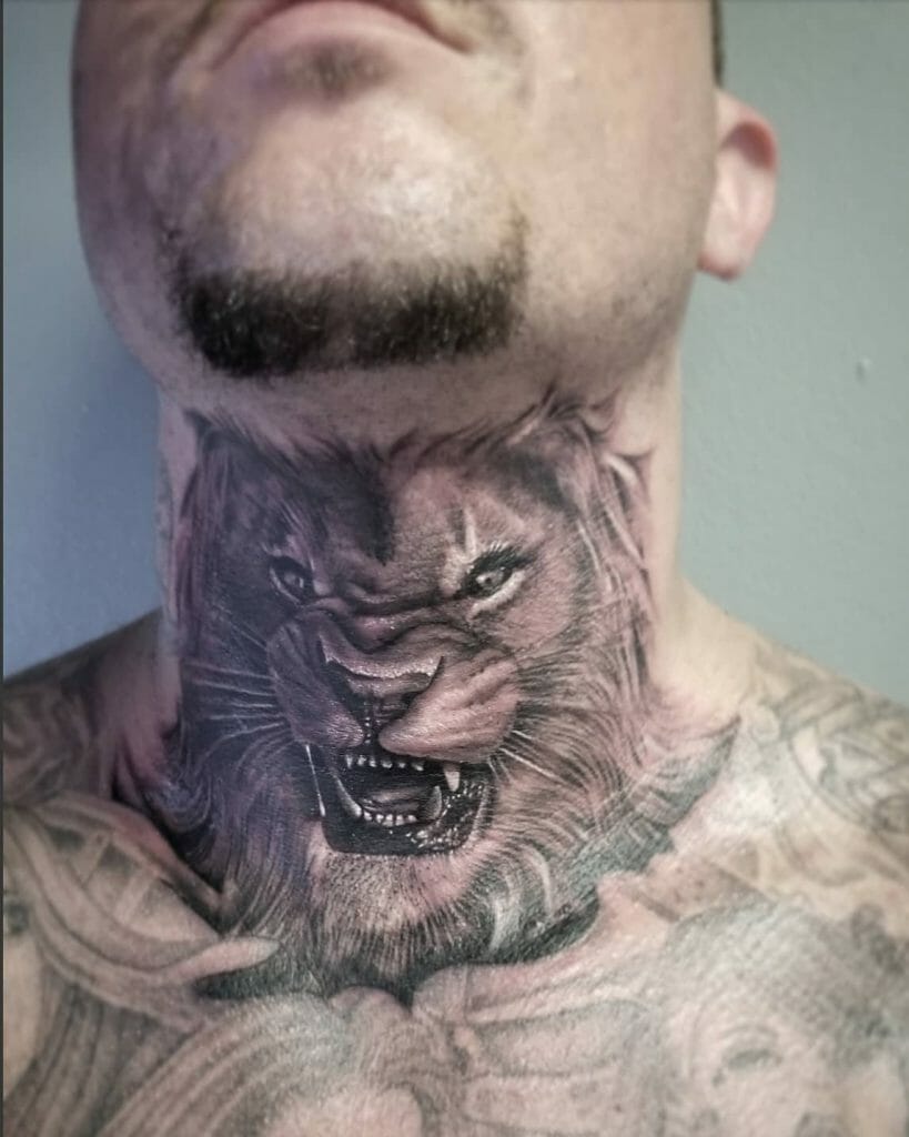 Lion Neck Tattoo Ideas