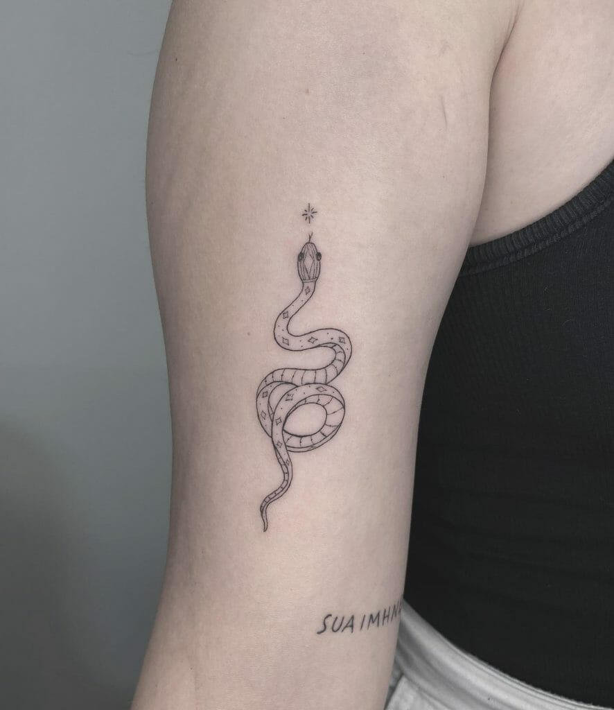 Little Sparkly Snake Simple Snake Tattoos