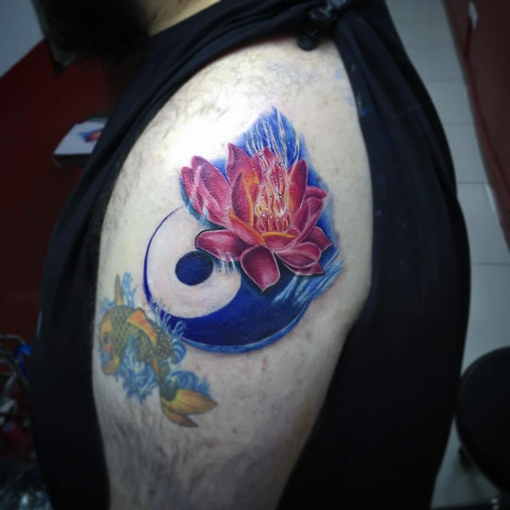 Lotus Flower Yin Yang Tattoos