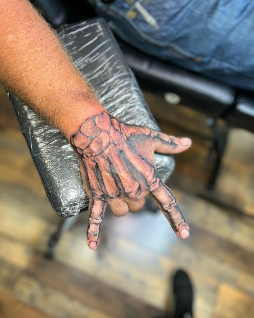 Love Sign Language Skeleton Hand Tattoo