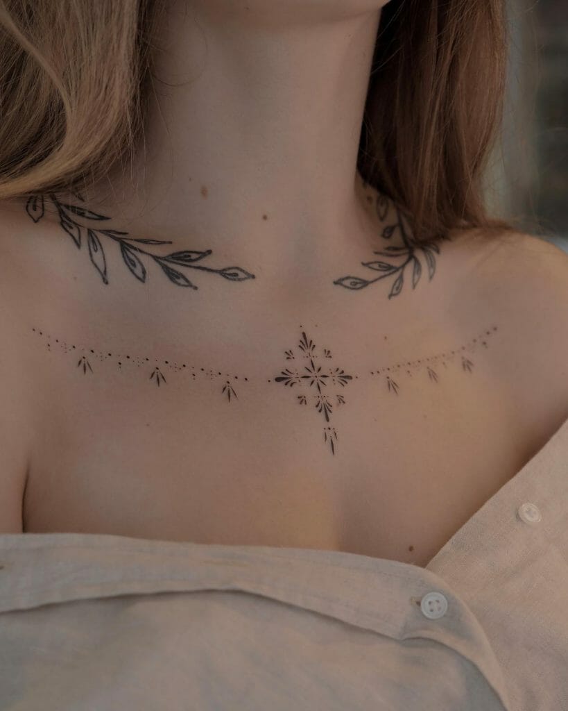 Lovely And Minimal Chest Tattoo Ideas For Women