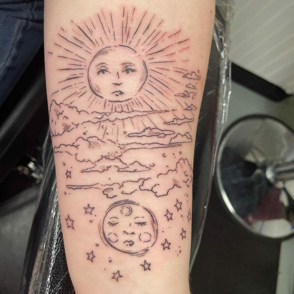 Lovely Sun And Moon Tattoo Ideas To Signify New Beginnings