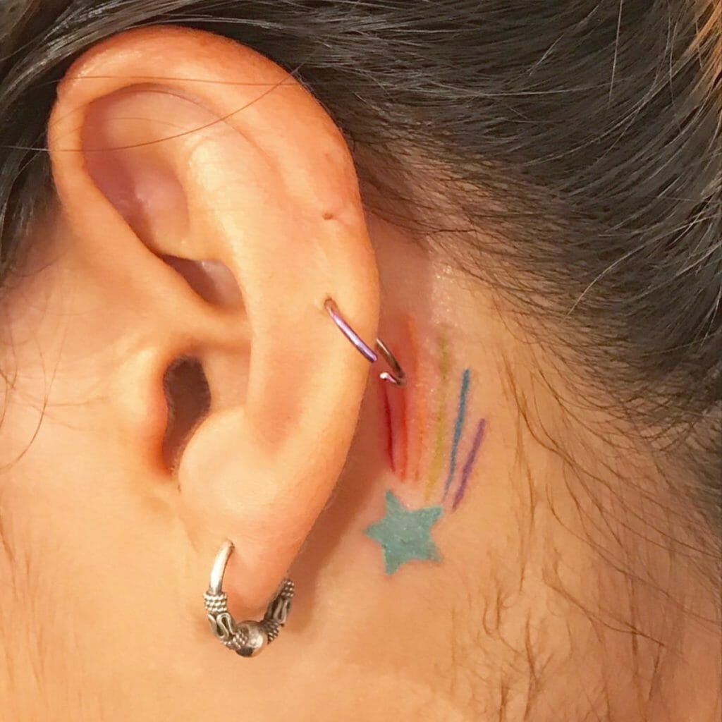 Meaning Of Shooting Star Tattoo Behind Ear
