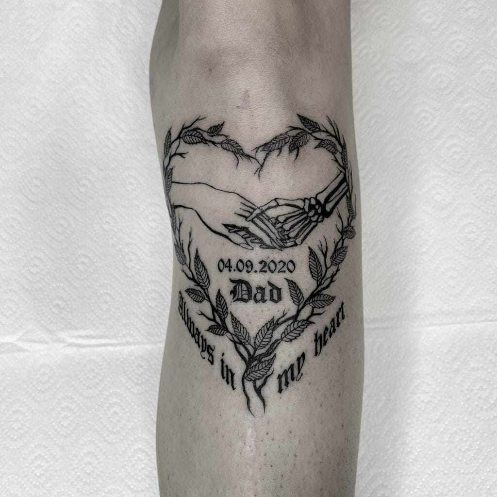 Memorable Dad Tattoo in Black and White