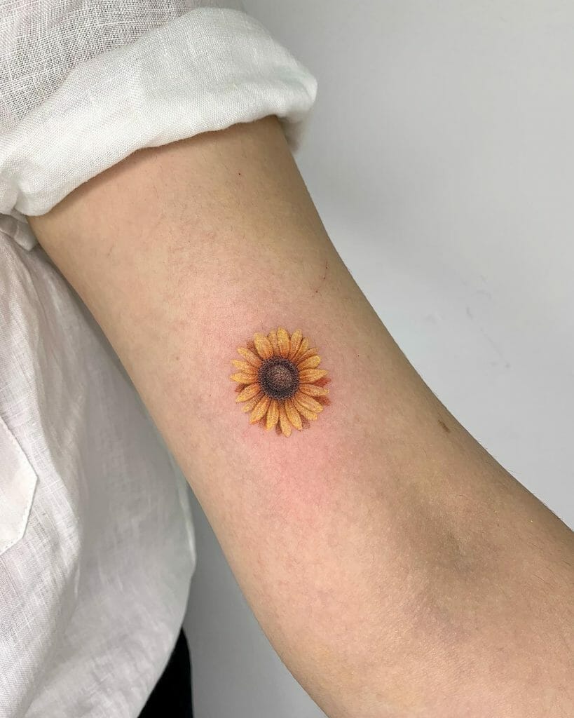 Mini Small Sunflower Tattoo