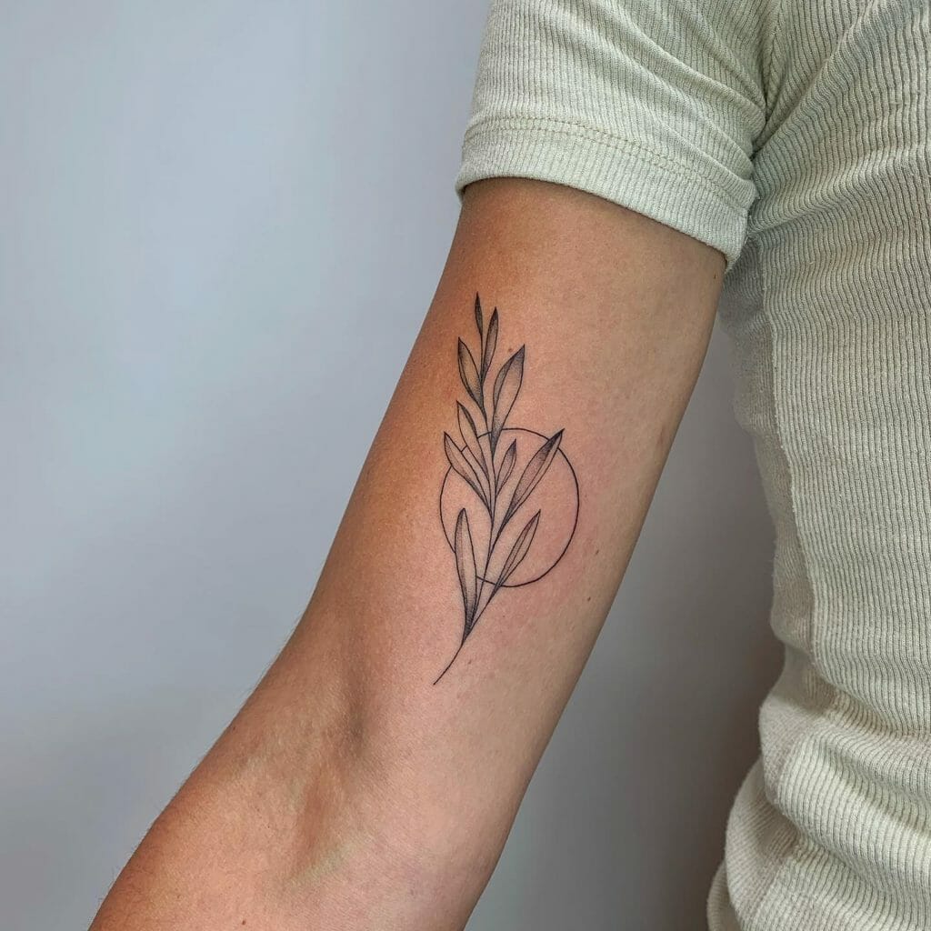 Minimalist Olive Branch Arm Tattoos