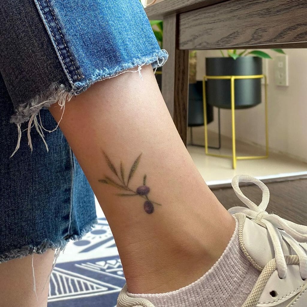 Minimalist Olive Branch Tattoo