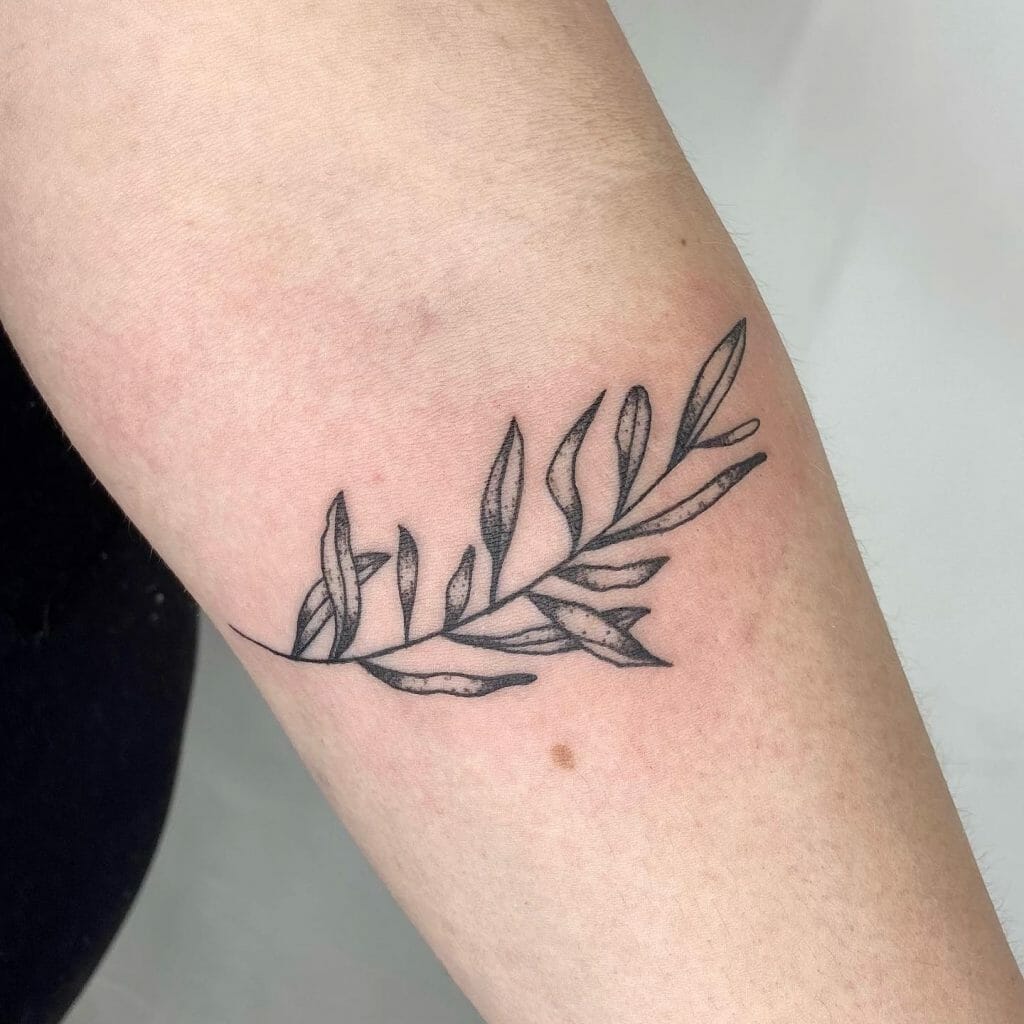 Minimalist Olive Branch Wrist Tattoo