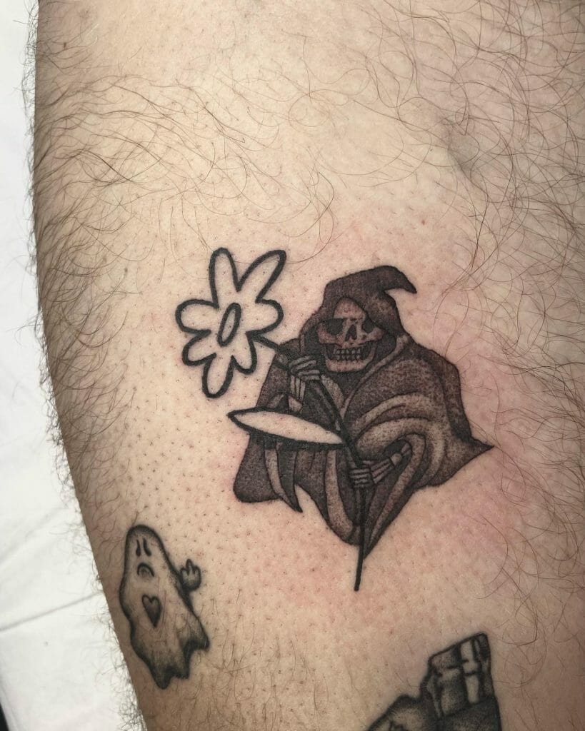 Minimalistic Grim Reaper Tattoo