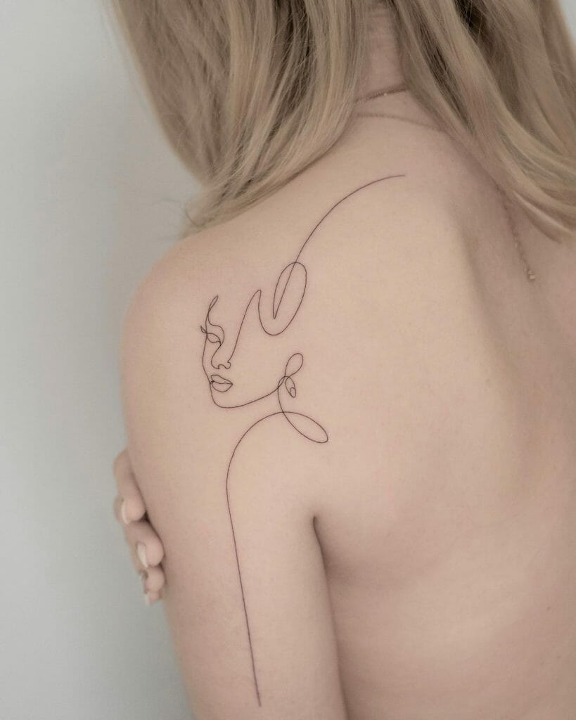 Modern Shoulder Tattoo For Women