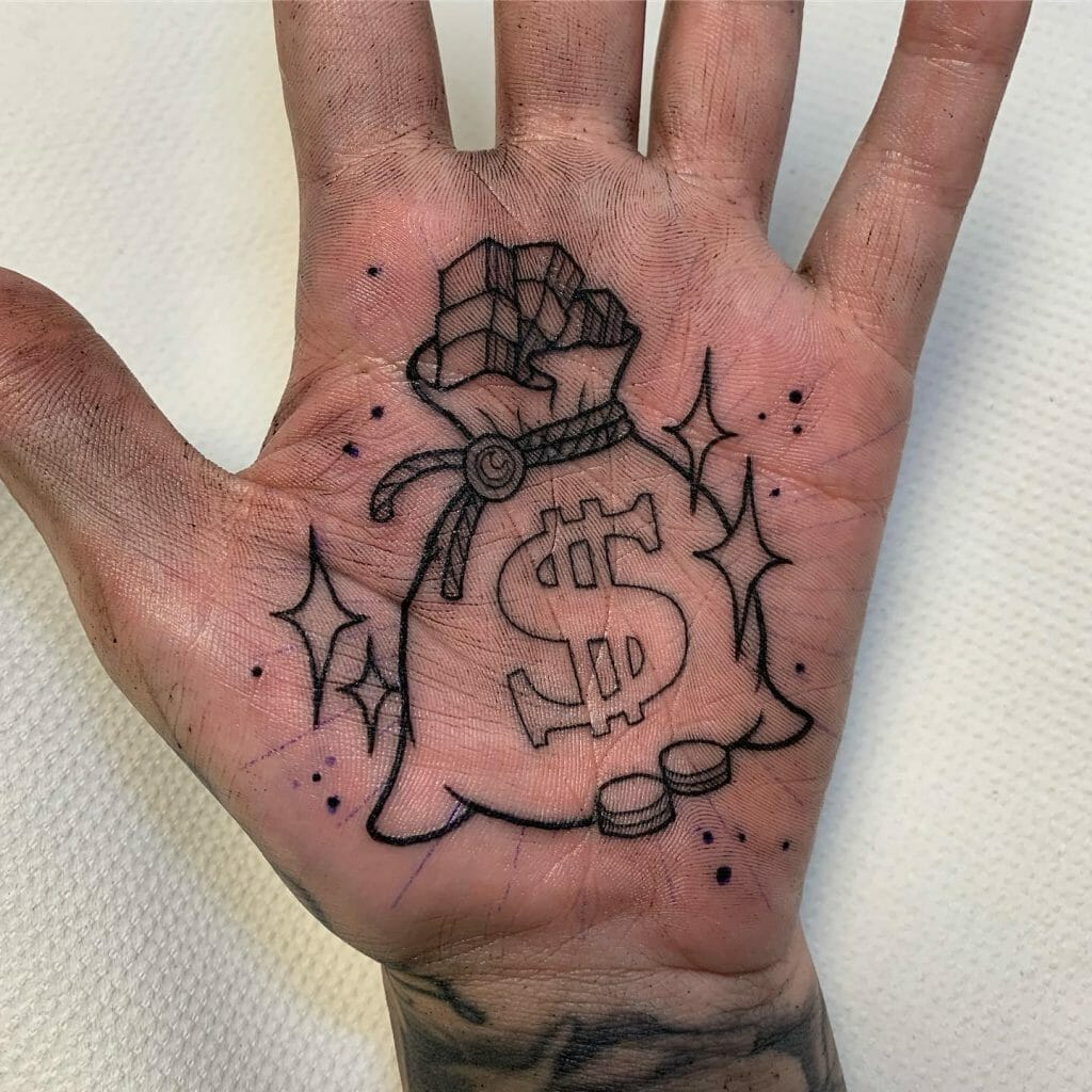 Money Bag Simple Tattoo Designs