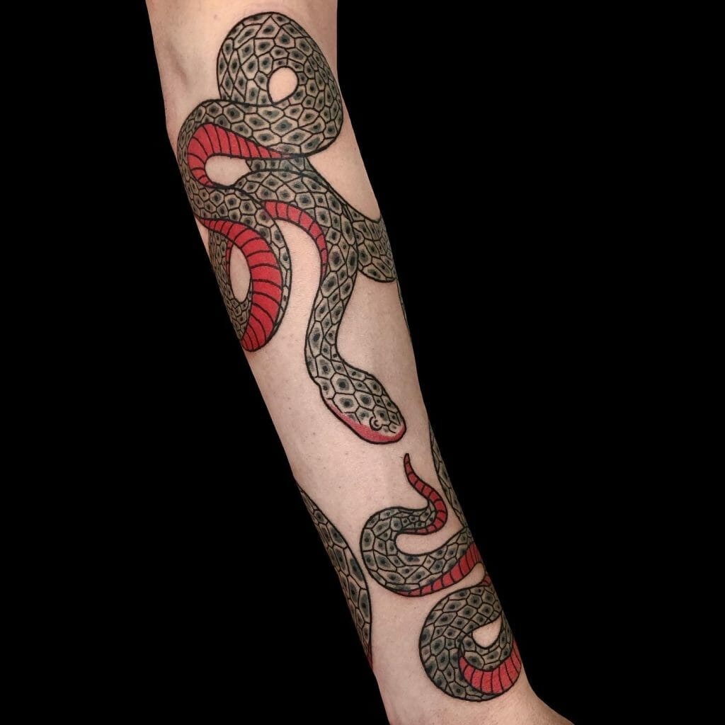 Mouth To Own Tail Snake Tattoo Art