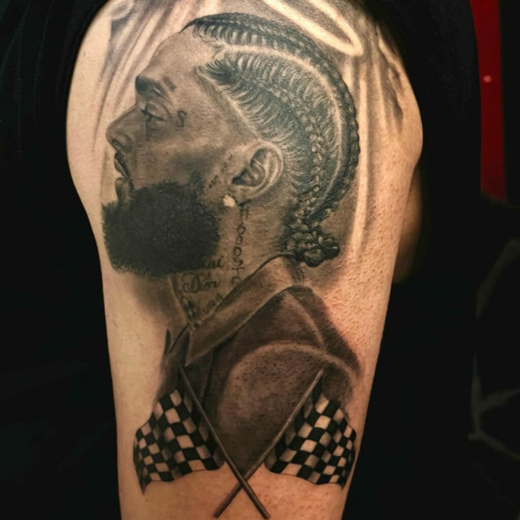 Nipsey Hussle Portrait Tattoo