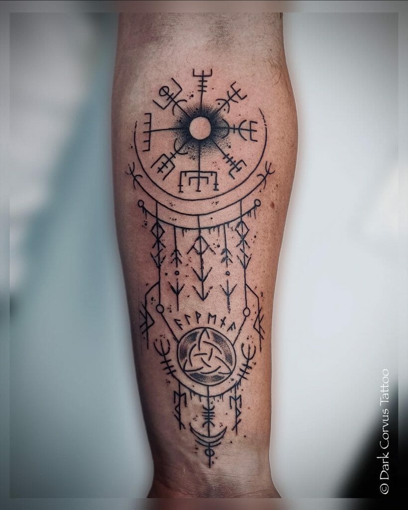Norse Viking Leg Tattoo