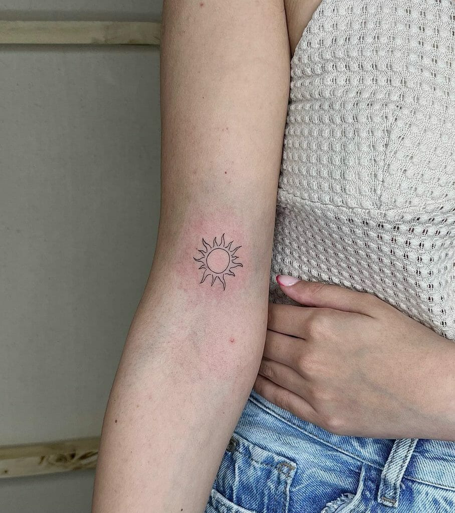 Outline Simple Sun Tattoo