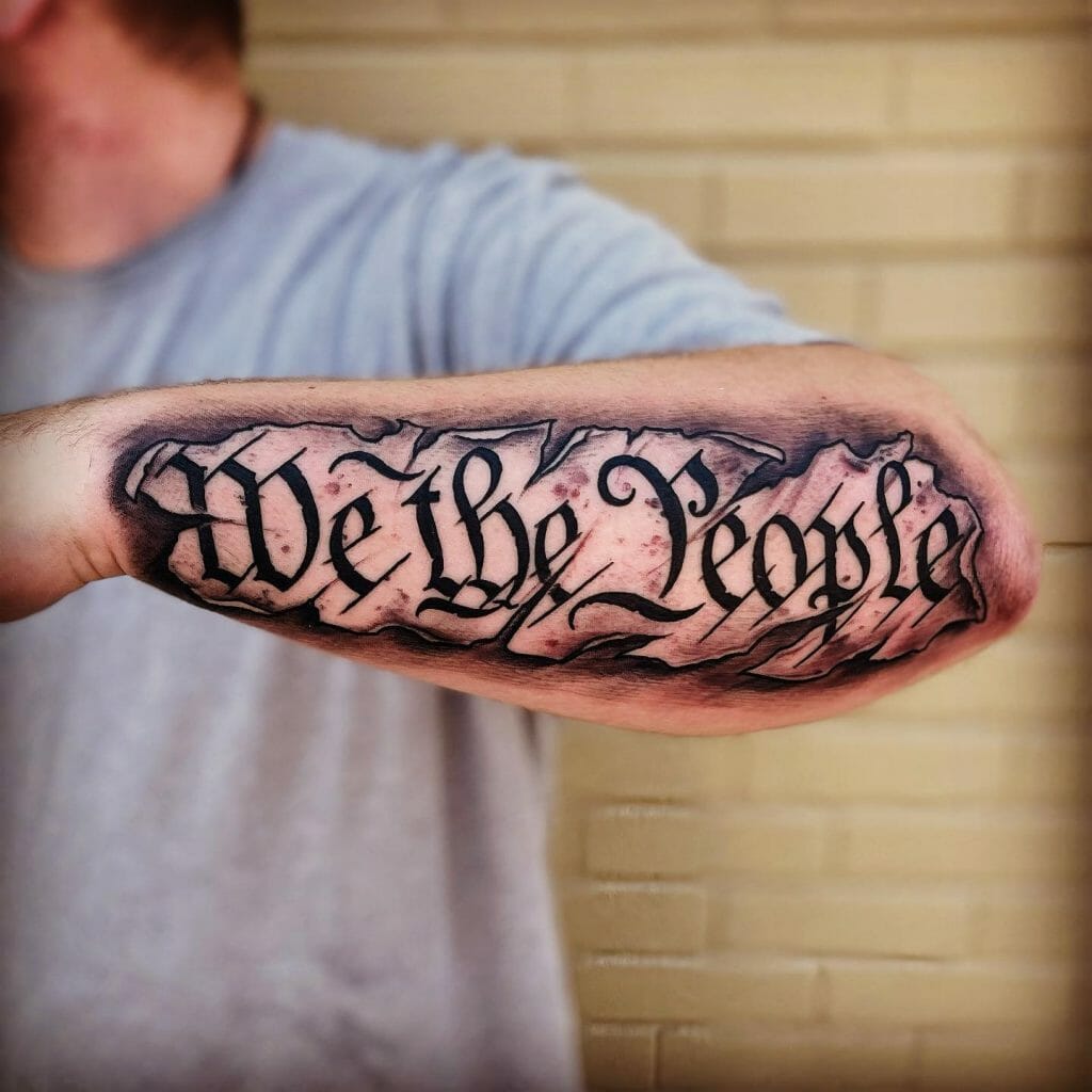 Patriotic We The People Tattoo