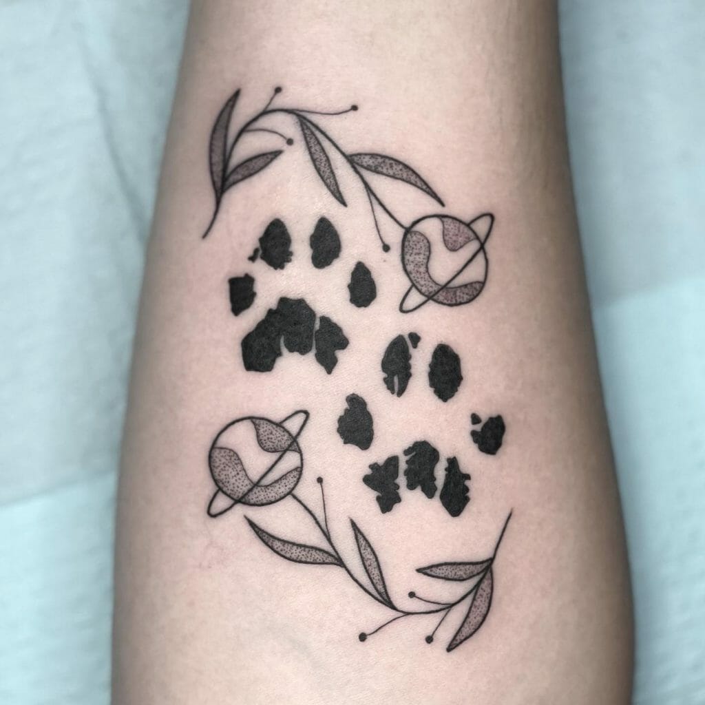 Paw Print Pet Memorial Tattoos On The Upper Arms