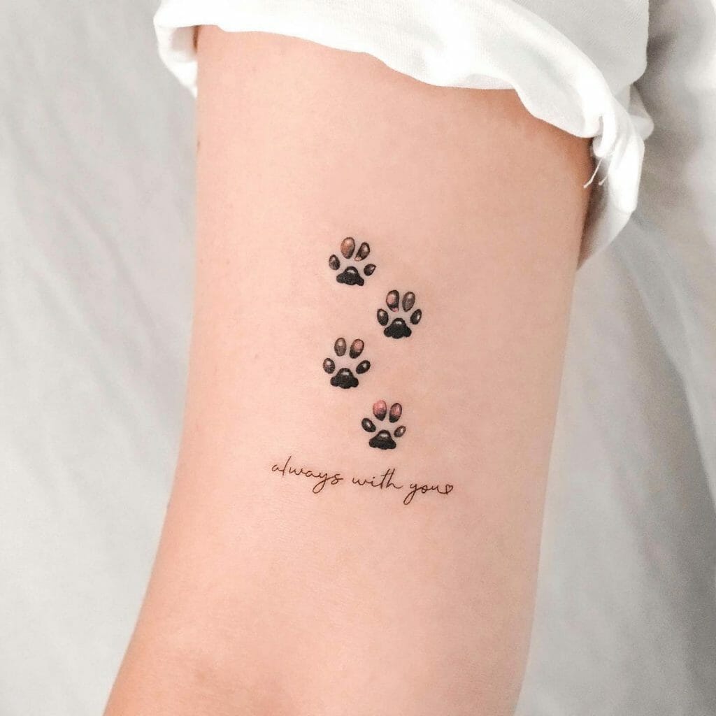 Pet Memorial Tattoo Ideas With Small Paw Prints
