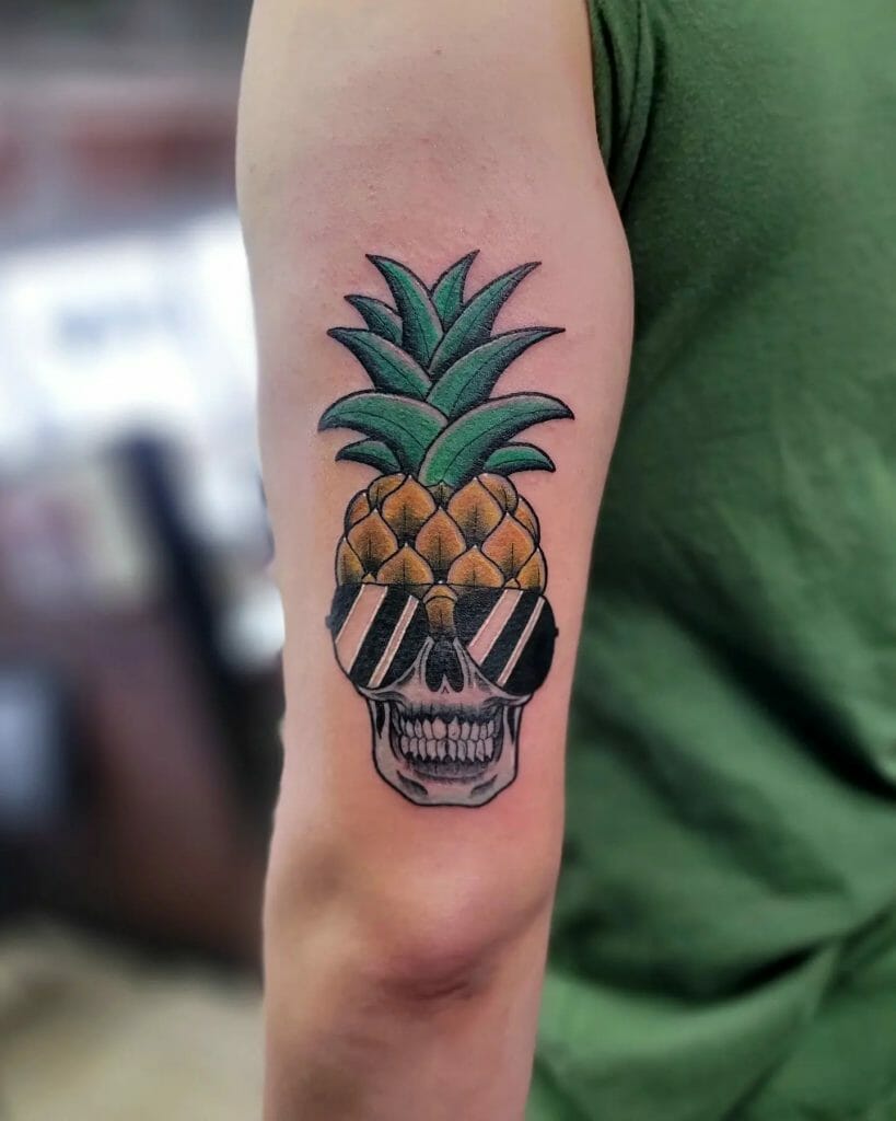 Pineapple Skull Tattoos