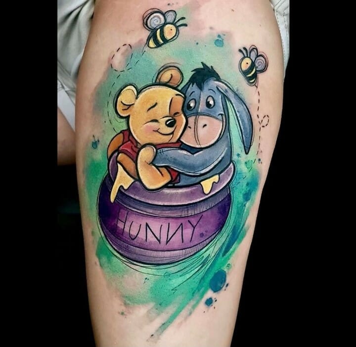 Pooh Bear And Eeyore Tattoo For Best Friends